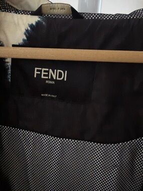 Fendi Black and Silver Coat with FENDI ROMA Label